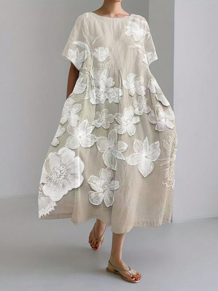 Emina - Elegant Floral Print Dress