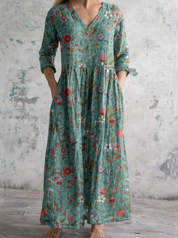 Lumina - Maxi dress with vintage floral print