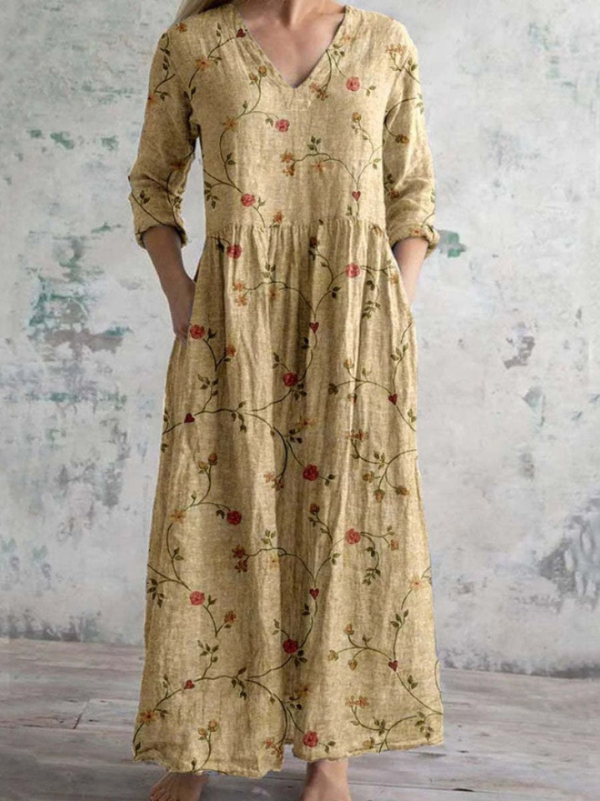 Lumina - Maxi dress with vintage floral print