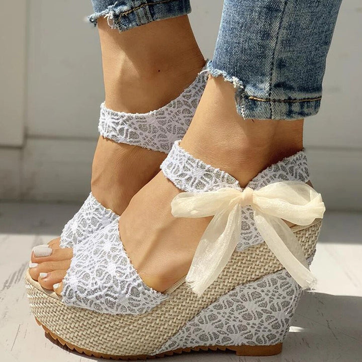 Arlene - Lace Bow Sandals